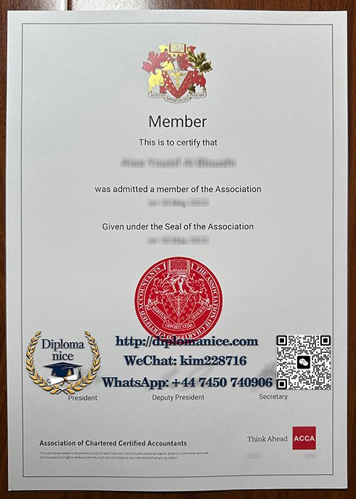 ACCA certificate
