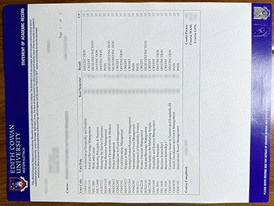 伊迪斯科文大学成绩单-Edith Cowan University transcript1