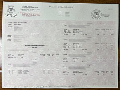 卡尔加里大学成绩单-University of Calgary transcript