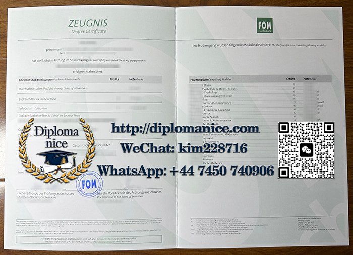 埃森经济管理应用技术大学成绩单-FOM Hochschule transcript