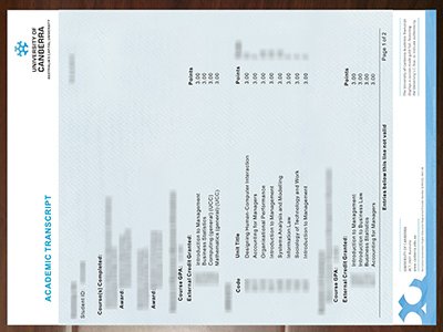 堪培拉大学‌成绩单-University of Canberra transcript1