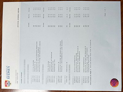 悉尼大学成绩单-University of Sydney transcript1