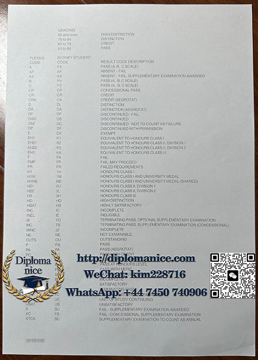 悉尼大学成绩单-University of Sydney transcript2