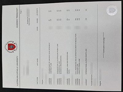 澳大利亚天主教大学成绩单-Australian Catholic University transcript1