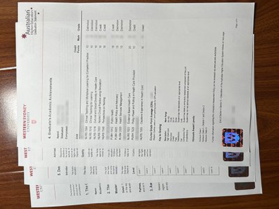 西悉尼大学成绩单-Western Sydney University transcript1