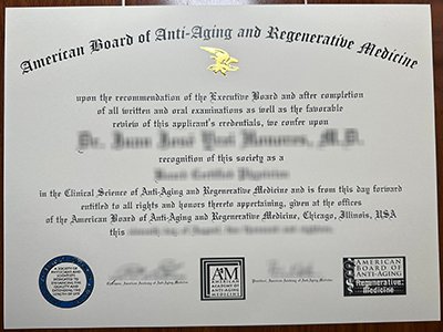 American Board of Anti-Aging and Regenerative Medicine certificate1