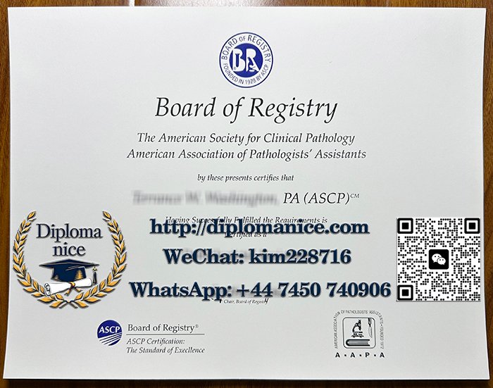 American Society for Clinical Pathology certificate