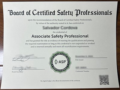 Associate Safety Professional certificate1