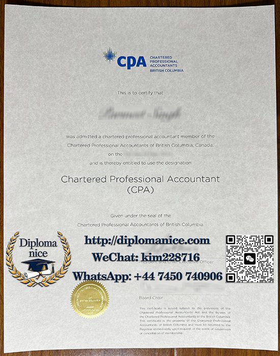 British Columbia CPA certificate