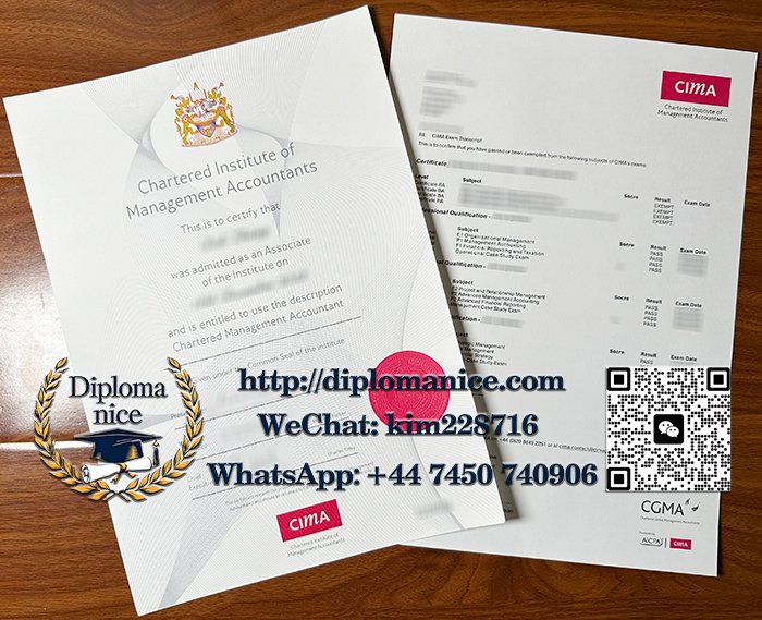 CIMA certificate and transcript