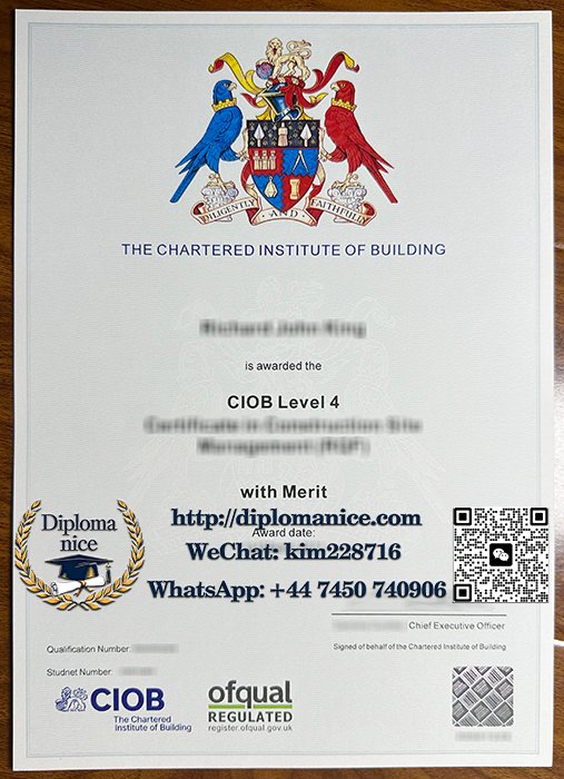 CIOB membership certificate