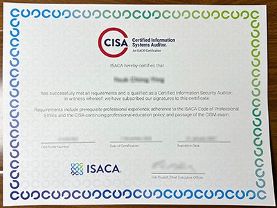 CISA certificate of the latest version1