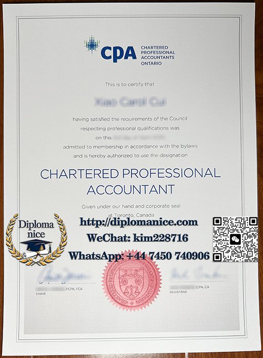 Canada Ontario CPA certificate