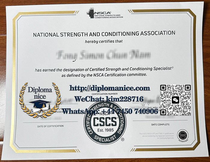 Certified Strength and Conditioning Specialist certificate