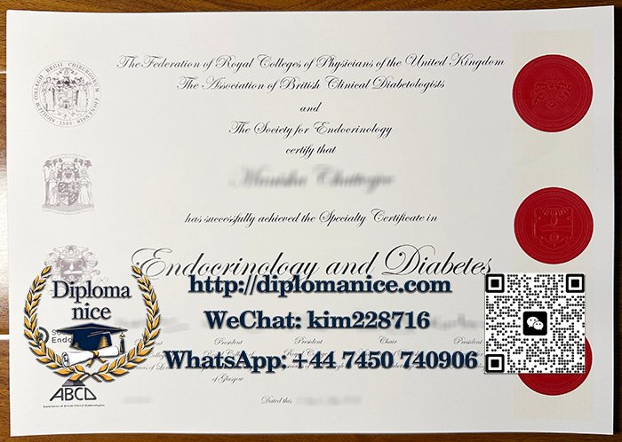 Federation of Royal Colleges of Physicians of the UK Society for Endocrinology certificate