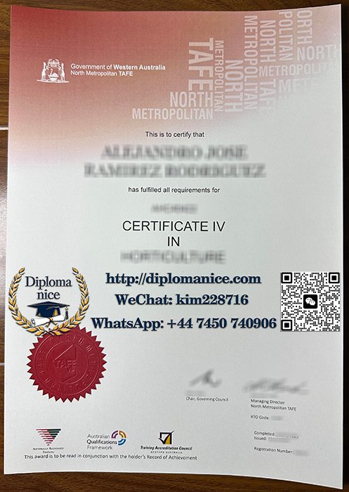 North Metropolitan TAFE certificate