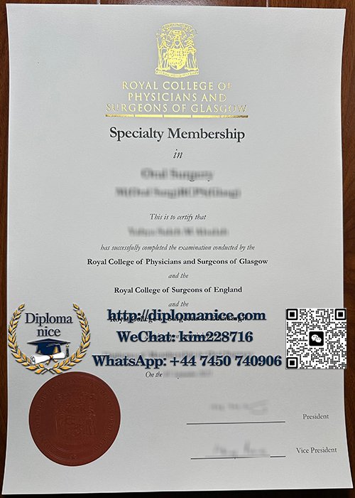 Royal College of Physicians and Surgeons of Glasgow certificate