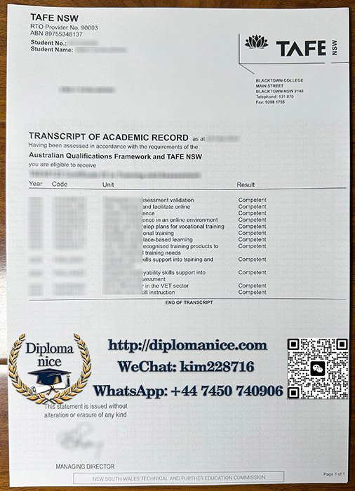 TAFE NSW transcript