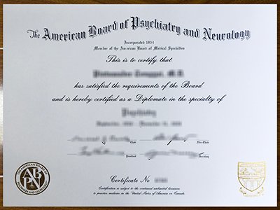 The American Board of Psychiatry and Neurology certificate1