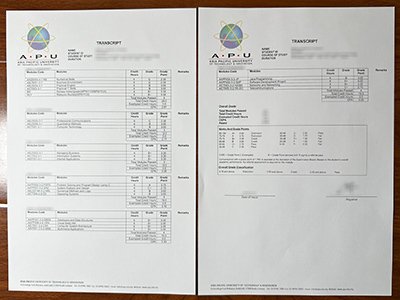 亚太科技大学成绩单-Asia Pacific University transcript1