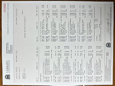 兰加拉学院成绩单-Langara College transcript1
