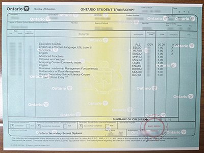 安大略省高中文凭成绩单-Ontario Secondary School Diploma transcript1