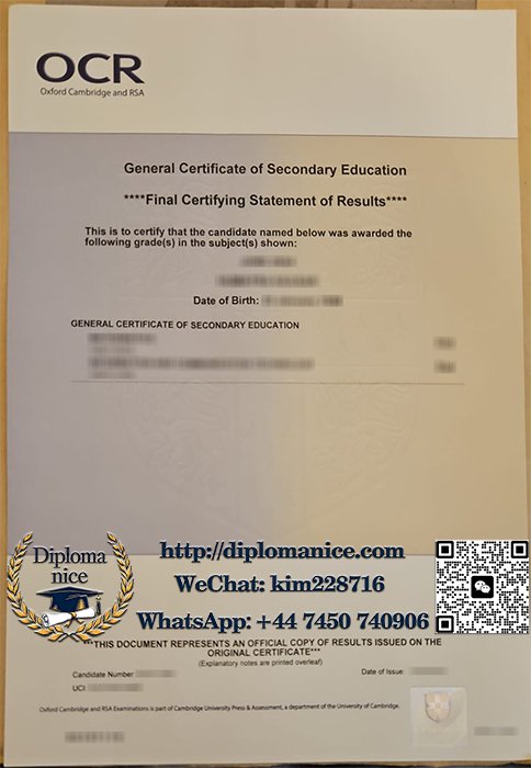 牛津剑桥RSA考试局GCSE证书-Oxford Cambridge and RSA GCSE certificate