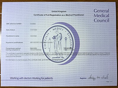 英国综合医学委员会证书-General Medical Council certificate1