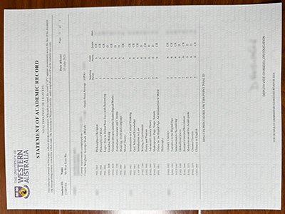 西澳大学成绩单-University of Western Australia transcript1