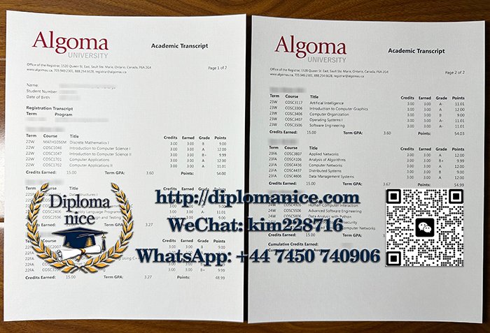 阿尔格玛大学成绩单-Algoma University transcript