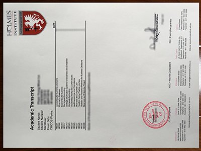 霍尔姆斯学院成绩单-Holmes Institute transcript1