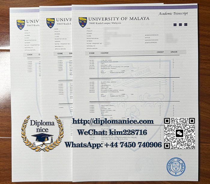 马来亚大学成绩单-University of Malaya transcript