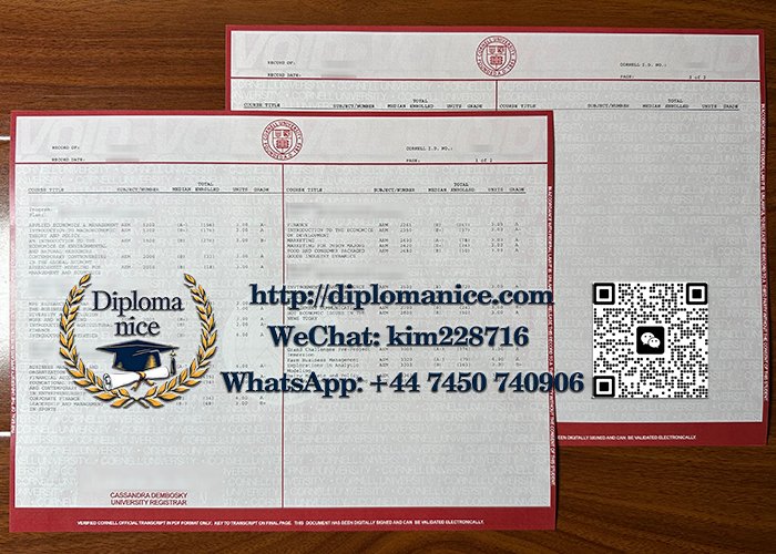 Cornell University transcript