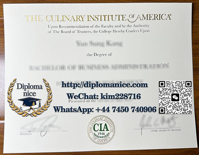 Culinary Institute of America diploma