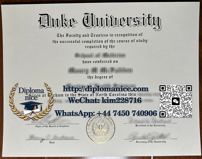 Duke University diploma
