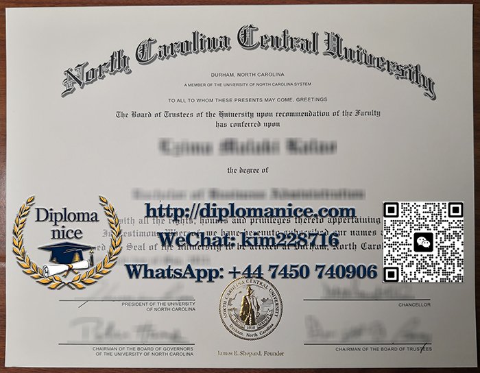 North Carolina Central University diploma
