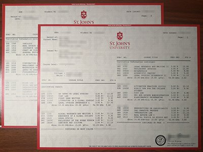 St. John's University transcript1