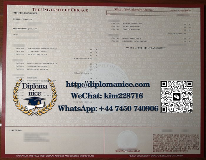 University of Chicago transcript