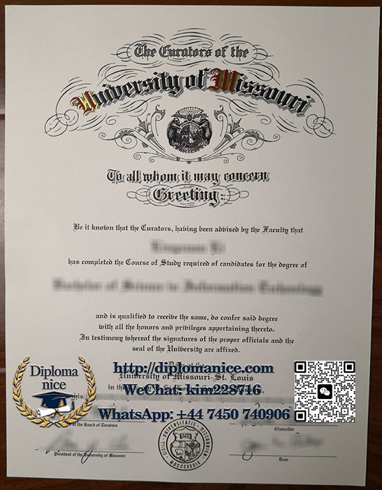 University of Missouri diploma