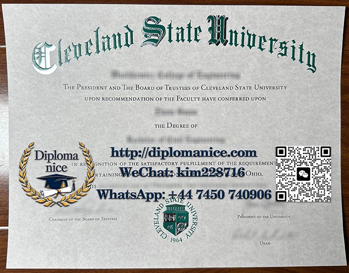 Cleveland State University diploma