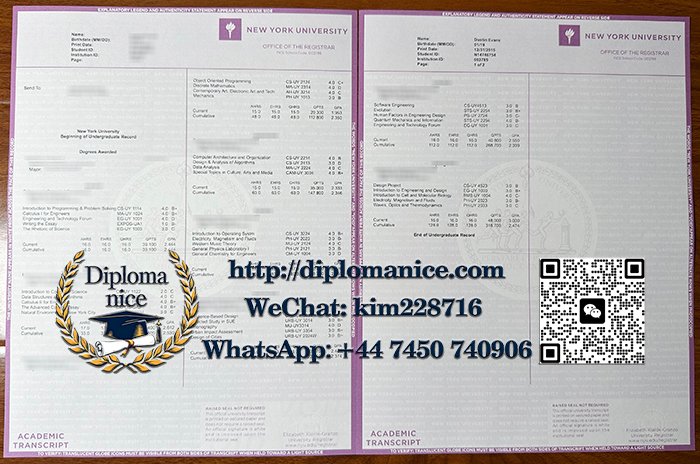 New York University transcript