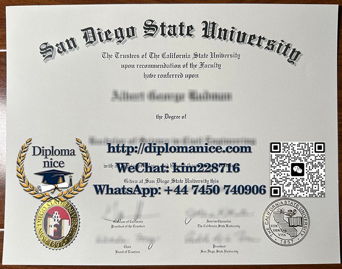 San Diego State University diploma