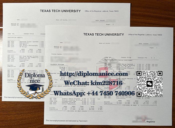 Texas Tech University transcript