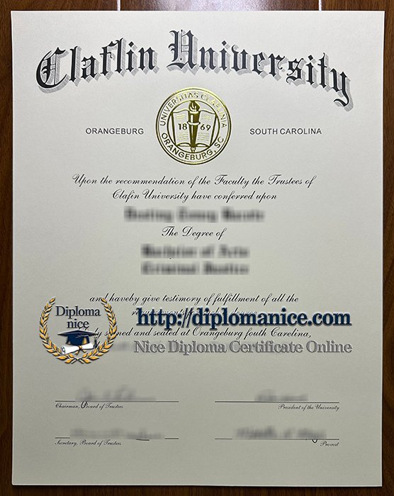 Claflin University diploma