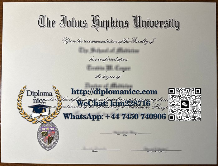 Johns Hopkins University diploma