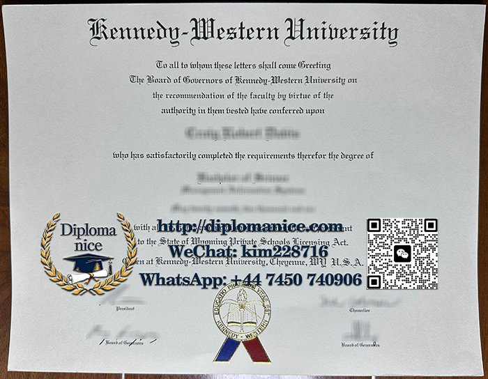 Kennedy Western University diploma