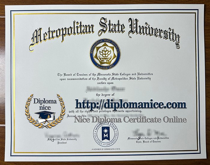 Metropolitan State University diploma