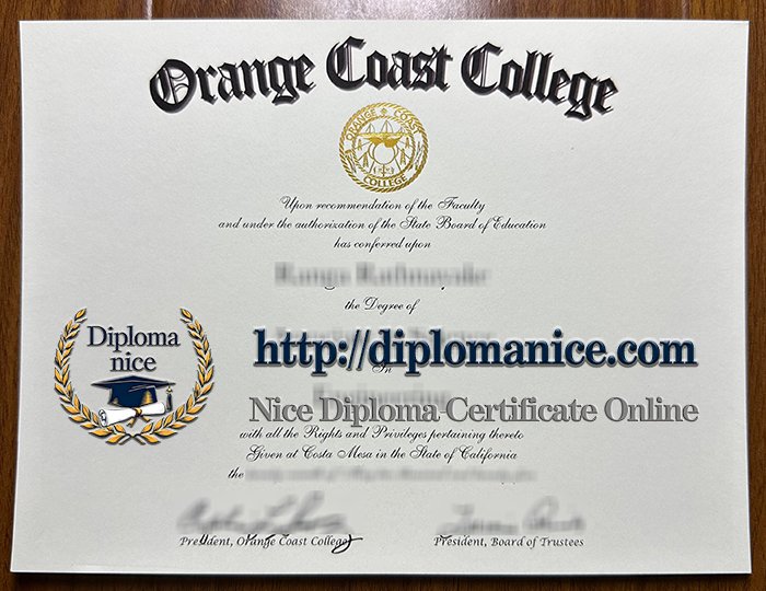 Orange Coast College diploma