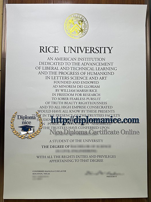 Rice University diploma