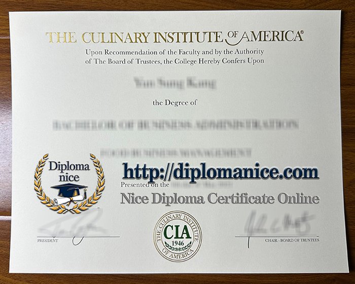 The Culinary Institute of America diploma